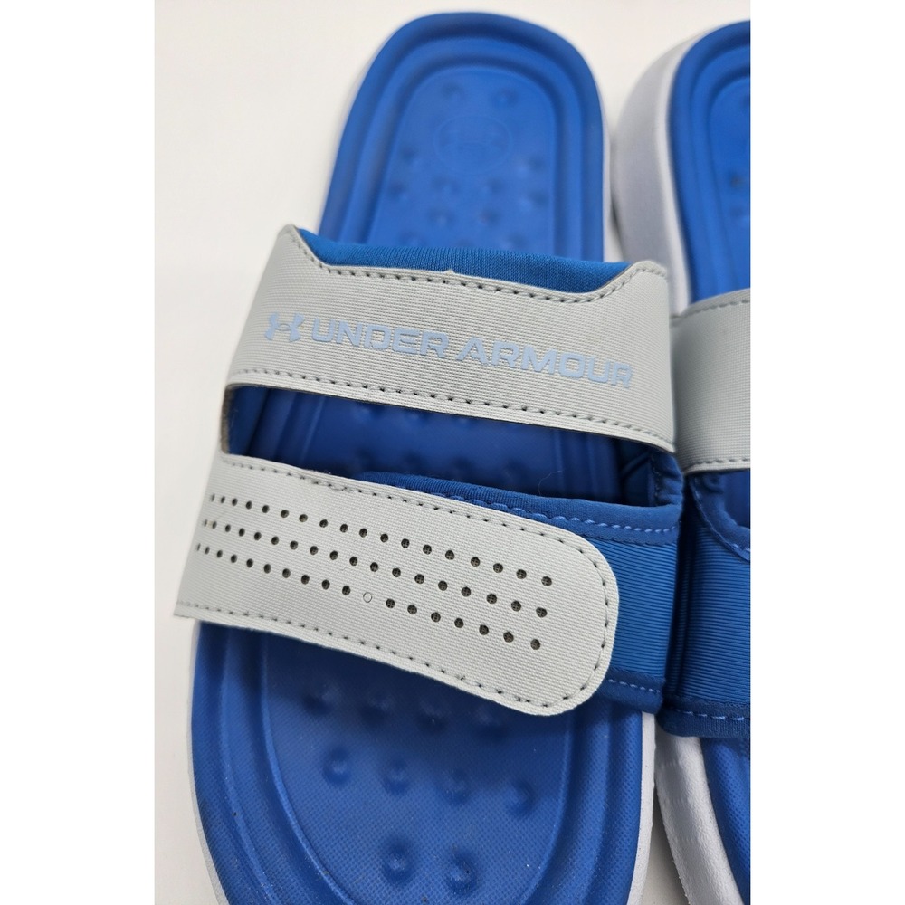 Under Armour Women's Ansa Studio Slide Sandals Size 10 Blue White Surf - Picture 10 of 11